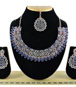 Blue designer premium festive wear necklace set