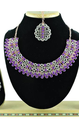 Purple designer premium festive wear necklace set
