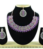 Purple designer premium festive wear necklace set