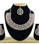 White designer premium festive wear necklace set