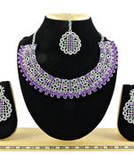 Purple designer premium festive wear necklace set