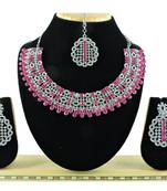 Red designer premium festive wear necklace set