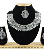 White designer premium festive wear necklace set