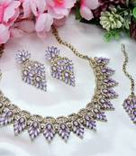 Purple designer premium festive wear necklace set