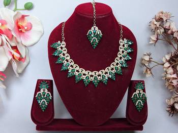 Turquoise designer premium festive wear necklace set 1