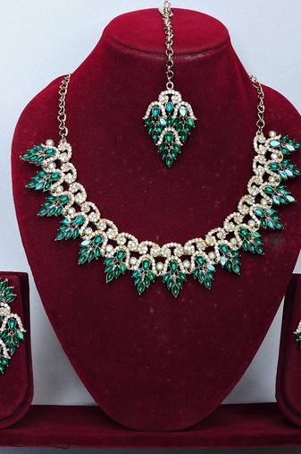 Turquoise designer premium festive wear necklace set