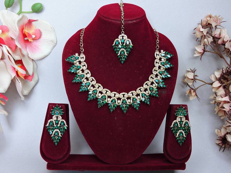 Turquoise designer premium festive wear necklace set