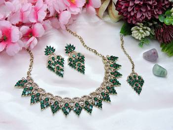 Turquoise designer premium festive wear necklace set 2