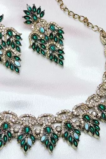 Turquoise designer premium festive wear necklace set