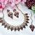 Maroon designer premium festive wear necklace set