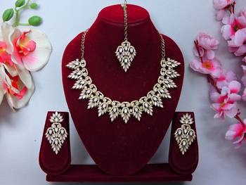 Pink designer premium festive wear necklace set 1
