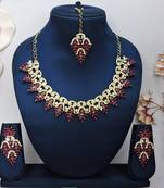 Purple designer premium festive wear necklace set