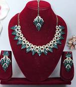 Turquoise designer premium festive wear necklace set