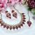 Pink designer premium festive wear necklace set