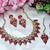 Red designer premium festive wear necklace set