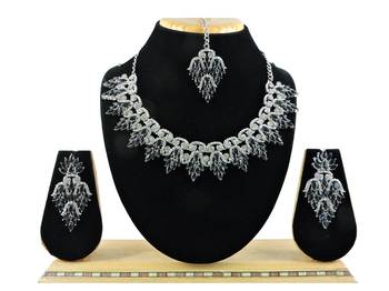 Black designer premium festive wear necklace set 1
