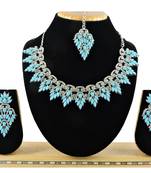 Turquoise designer premium festive wear necklace set