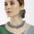 Green designer premium festive wear necklace set