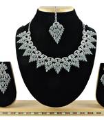 Grey designer premium festive wear necklace set