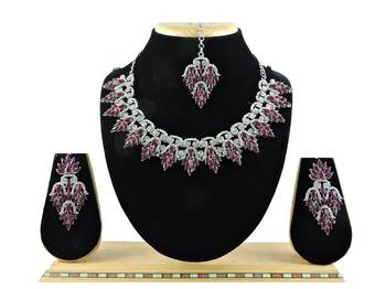 Maroon designer premium festive wear necklace set 1