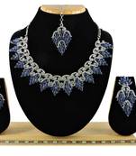 Blue designer premium festive wear necklace set