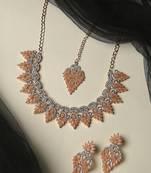 Pink designer premium festive wear necklace set