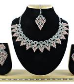 Pink designer premium festive wear necklace set