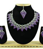 Purple designer premium festive wear necklace set