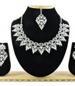 White designer premium festive wear necklace set