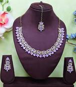 Purple designer premium festive wear necklace set