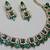 green designer premium festive wear necklace set