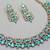 Green designer premium festive wear necklace set