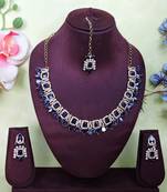 Blue designer premium festive wear necklace set
