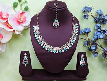 Multicolor designer premium festive wear necklace set 1
