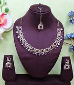 Purple designer premium festive wear necklace set