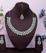 White designer premium festive wear necklace set