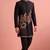 Black designer embroidered indo western set for men