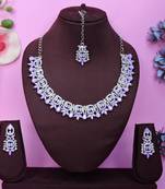 Purple designer premium festive wear necklace set