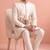 White designer embroidered indo western set for men