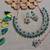 Green designer premium festive wear necklace set
