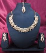 Grey designer premium festive wear necklace set