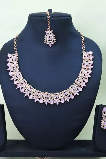 Purple designer premium festive wear necklace set