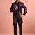 Black designer embroidered indo western set for men