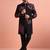 Black designer embroidered indo western set for men