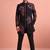 Black designer embroidered indo western set for men
