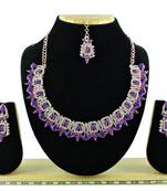 Purple designer premium festive wear necklace set