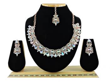 Multicolor designer premium festive wear necklace set 1