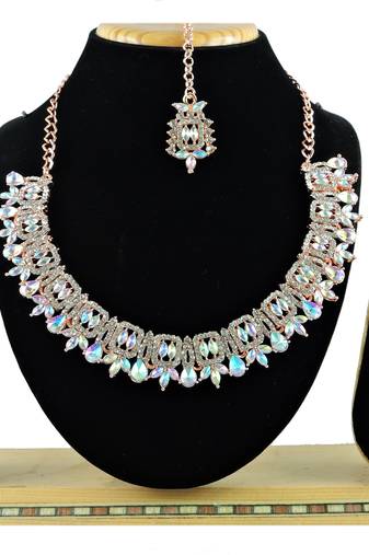 Multicolor designer premium festive wear necklace set