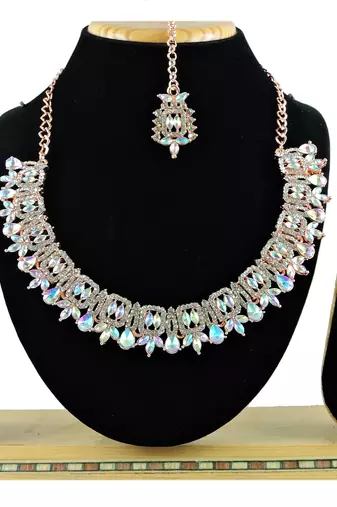 Multicolor designer premium festive wear necklace set
