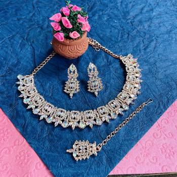 Multicolor designer premium festive wear necklace set 2